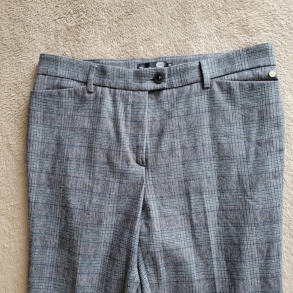 Atelier Gardeur Dora Slim Fit grey plaid straight leg pants size 10 - Picture 3 of 14